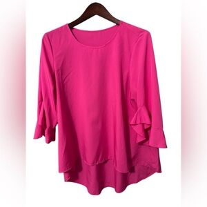 ⚡️Shein Women's Pink Ruffle Sleeve Top Size 2XL